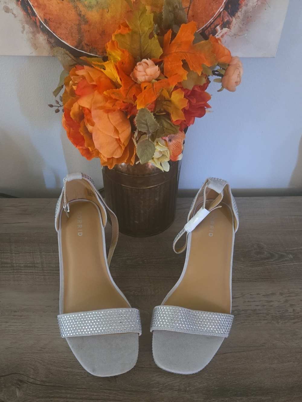 torrid Silver Sparkle Ankle-Strap Heels
